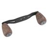 Akozon Premium Wood Knob Carbon Fiber Frame Fishing Reel Handle with Easy Install Fittings - Universal Compatibility Replacement Parts for Various Reel Brands