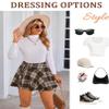 Avidlove Mini Skirt for Women Cute Drawstring High Waist Skater Skirt Rave Skirts (Brown Plaid,M) view 4