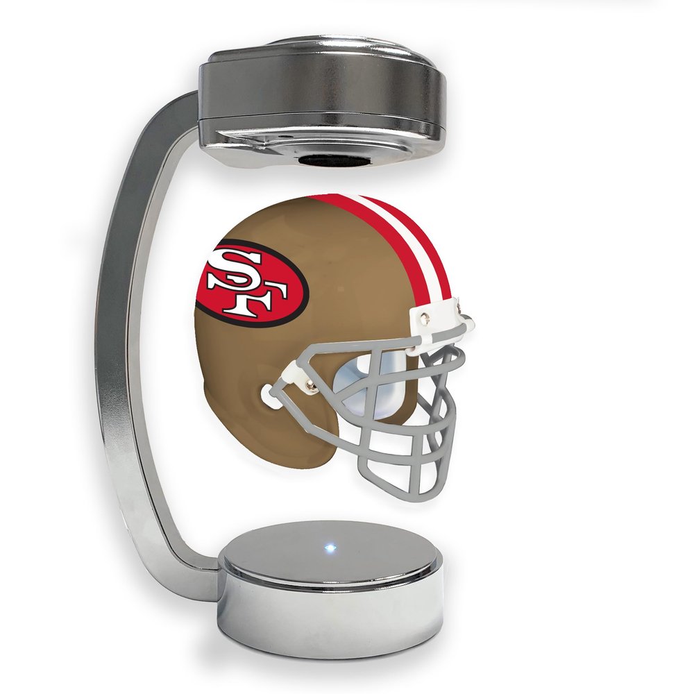 Pegasus Sports San Francisco 49ers Mini Throwback Hover Helmet, Team Color and Silver Stand