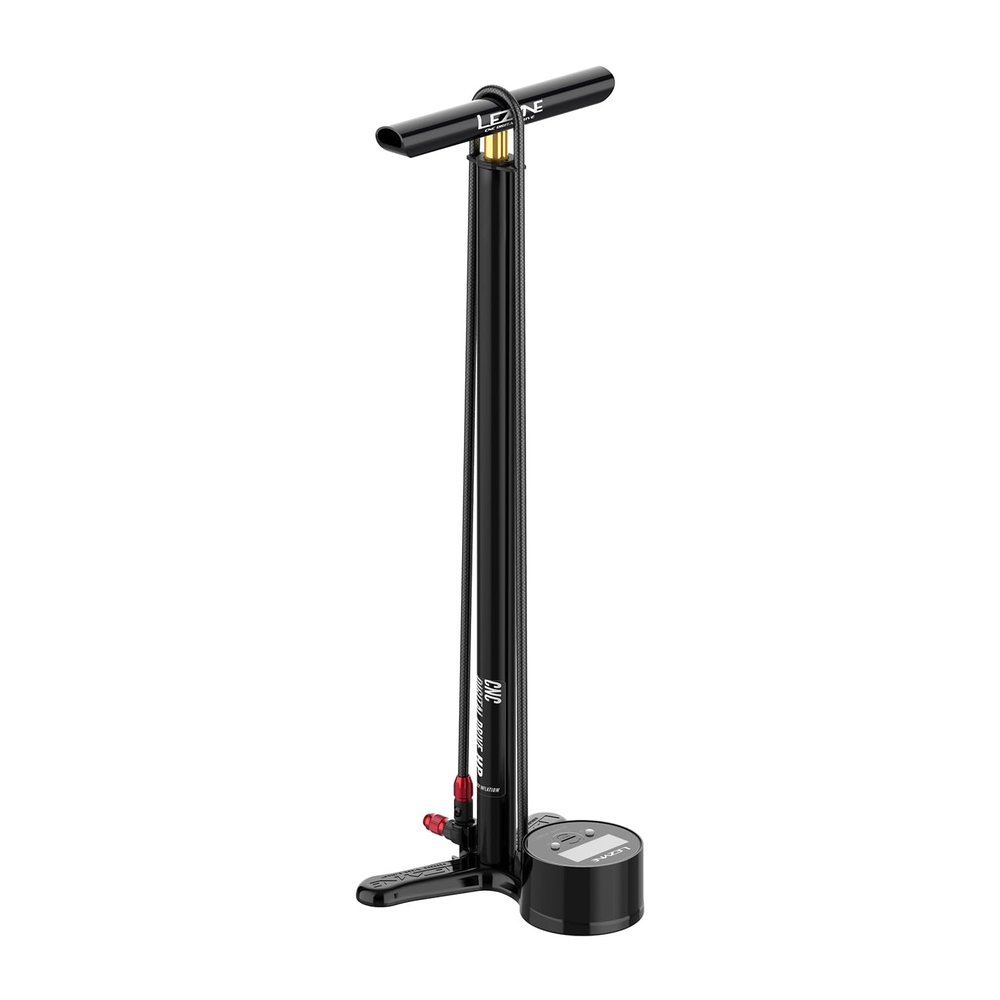 LEZYNE CNC Digital Drive 3.5 Bicycle Floor Pump with Digital Gauge, CNC Machined Aluminum High Pressure 220PSI Tire Air Pump for Road/Track Bike, ABS-1 Pro Chuck for Presta/Schrader Valve, Satin Black