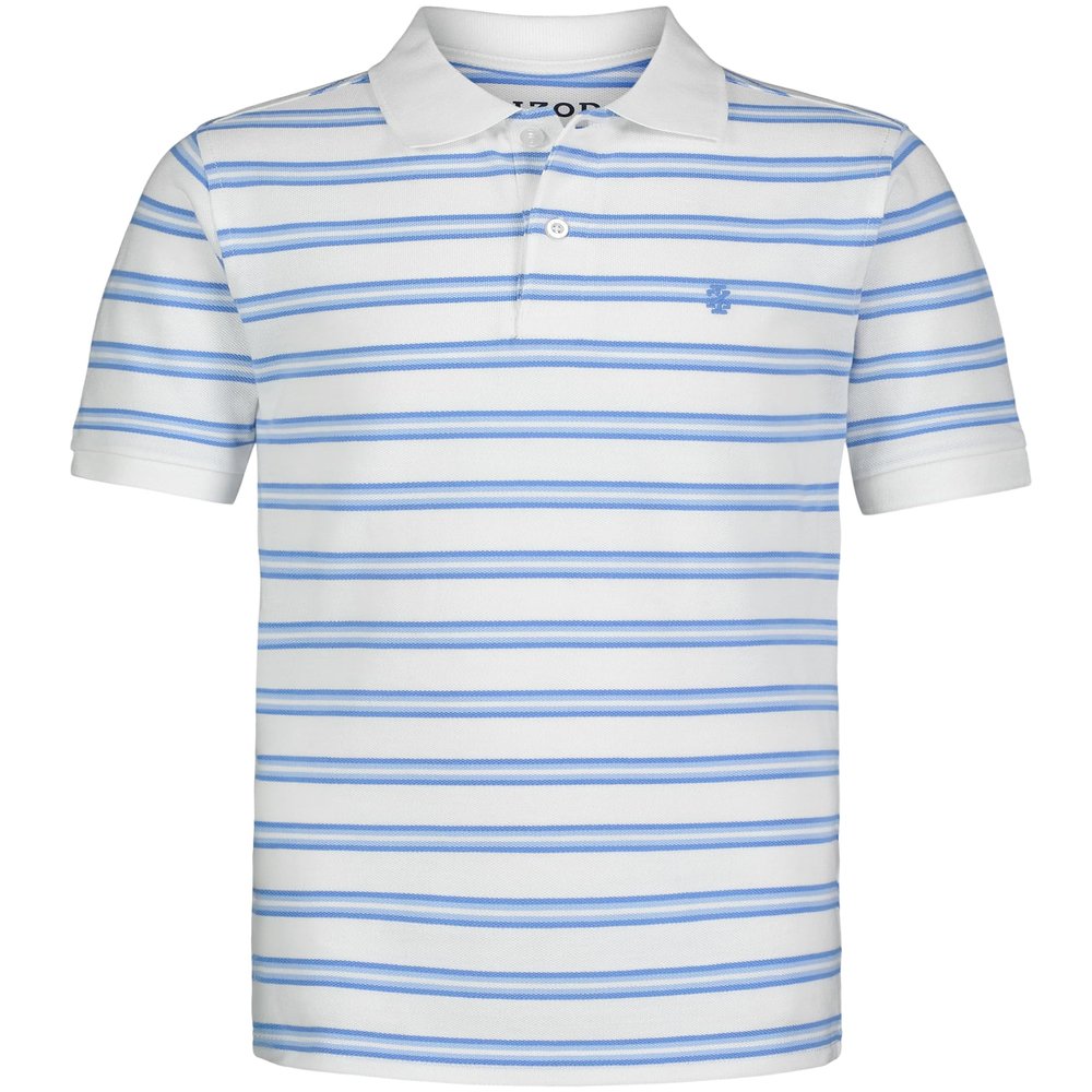 Izod Boys' Short Sleeve Pique Polo Shirt, Bright White, 14-16