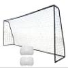 Vallerta Premier Regulation Size Soccer Goals w/Weatherproof 4mm Net. 50MM Diameter Black Powder Coated/Corrosion Resistant Frame. Proffessional Practice Aid. (Black, 24x8 w/Extra Net)