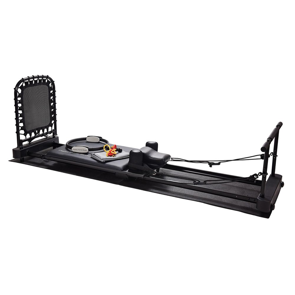 Stamina Products Pilates Home Studio Foldable Reformer, Complete Workout System for Fitness Enthusiasts, All in One Pilates Experience, Black