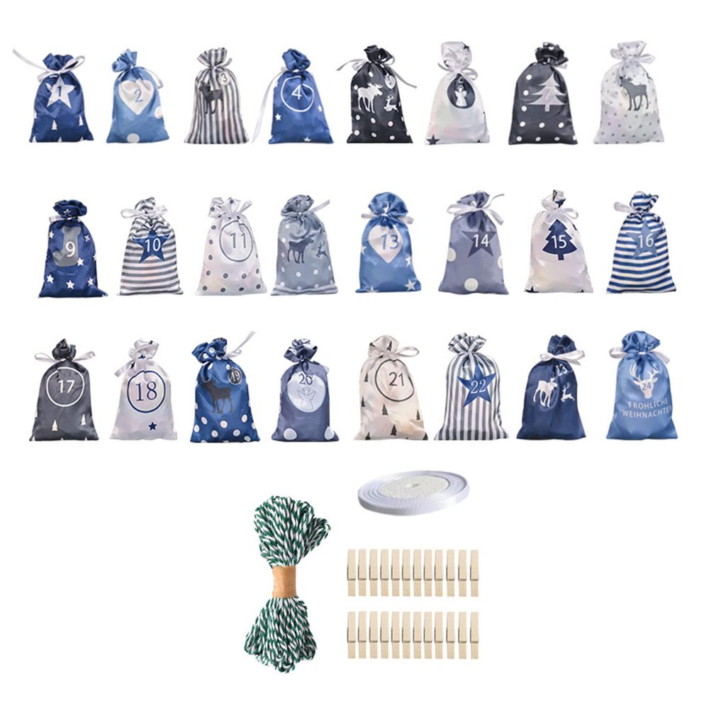Bags Countdown Calendar Bags Drawstring Gift Bags Holiday Decoration