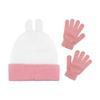 Molang Kids Beanie Hat and Gloves Set, Girls Winter Knit Cap with 3D Ears and Matching Mittens, Pink, One Size view 2