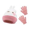 Molang Kids Beanie Hat and Gloves Set, Girls Winter Knit Cap with 3D Ears and Matching Mittens, Pink, One Size view 3