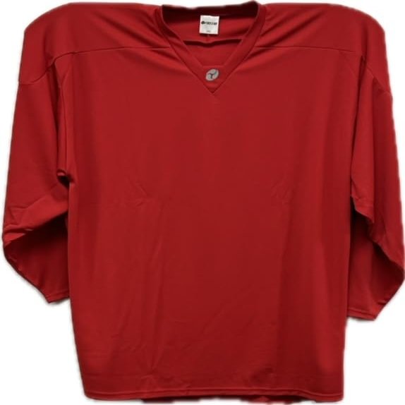 NineFit Basics Youth Intermediate Goalie Cut Hockey Practice Jersey Screen print and Heat press friendly Red