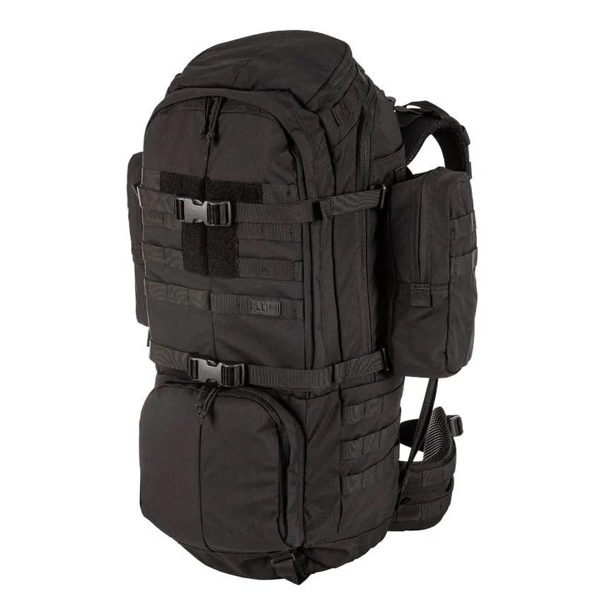 5.11 Tactical Unisex Rush 100 Backpack, 60L Storage Capacity, Convertible, Style 56555ABR, Small/Medium, Black (ABR)