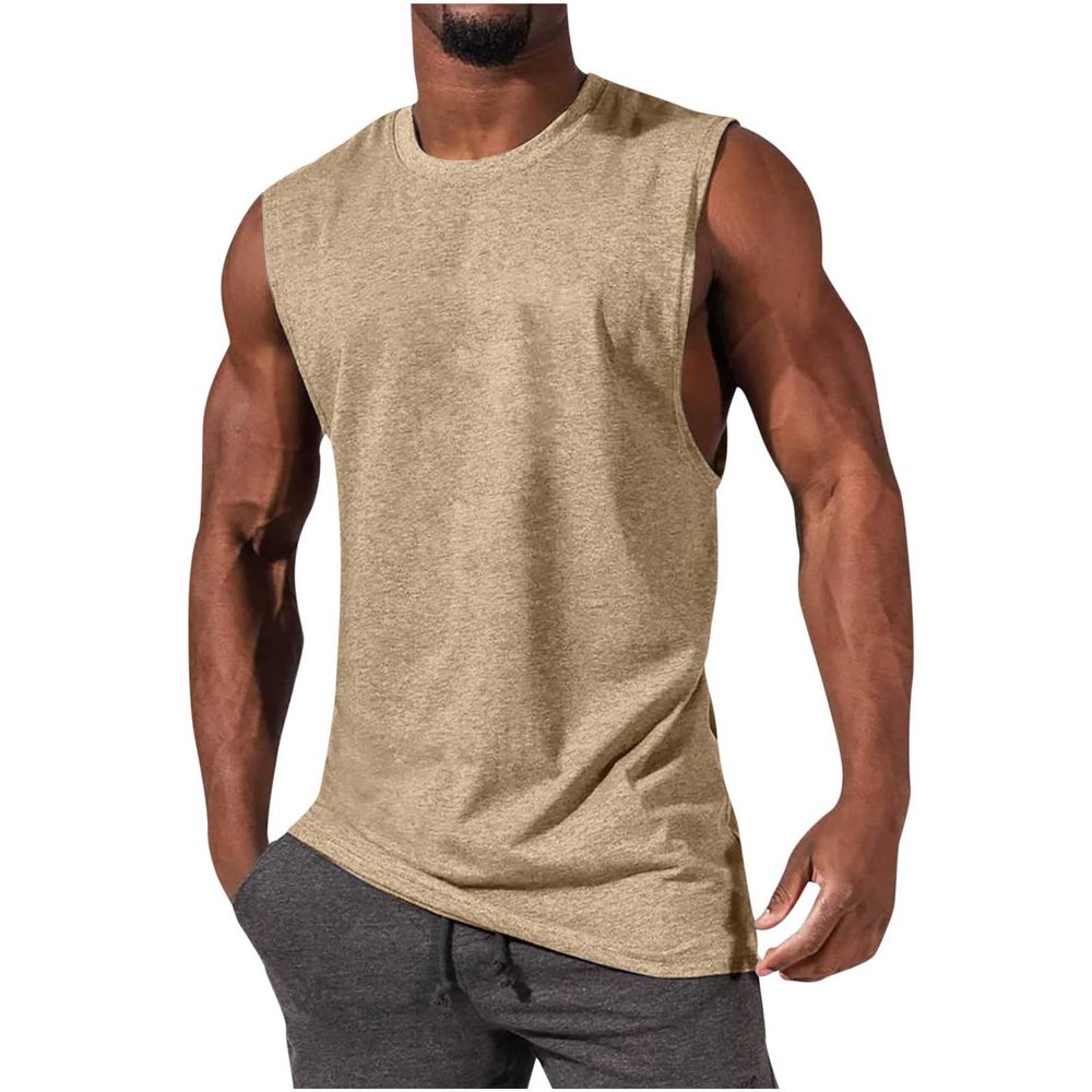 Men's Gym Workout Tank Tops Swim Beach Shirts Summer Sleeveless Training T-Shirt Muscle Bodybuilding Athletic Vests