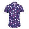 Monterey Club Women's Geometric Print Tailored Collar Short Sleeve Polo Shirt #4522 (Navy/Red/White, Large) view 1