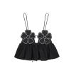 JAMPOL Floral Chic Cropped Top Vest for Women Camisole Backless Suspender Tops Female Elegant Sexy Sleeveless Street(Black,Large) view 1