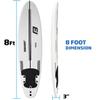 8 FLOWBOARD Surfboard Softboard Foam - Include (3) Fins 6 Foot Leash and (2) Wood Stringers Inside board - Kid and Adult Beginner Intermediate Surf Board and Comes with High Performance Traction Pad view 2