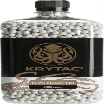 Evike Airsoft - Krytac Polished 6mm Airsoft BBS (Weight: 0.25g / 4000 / White)