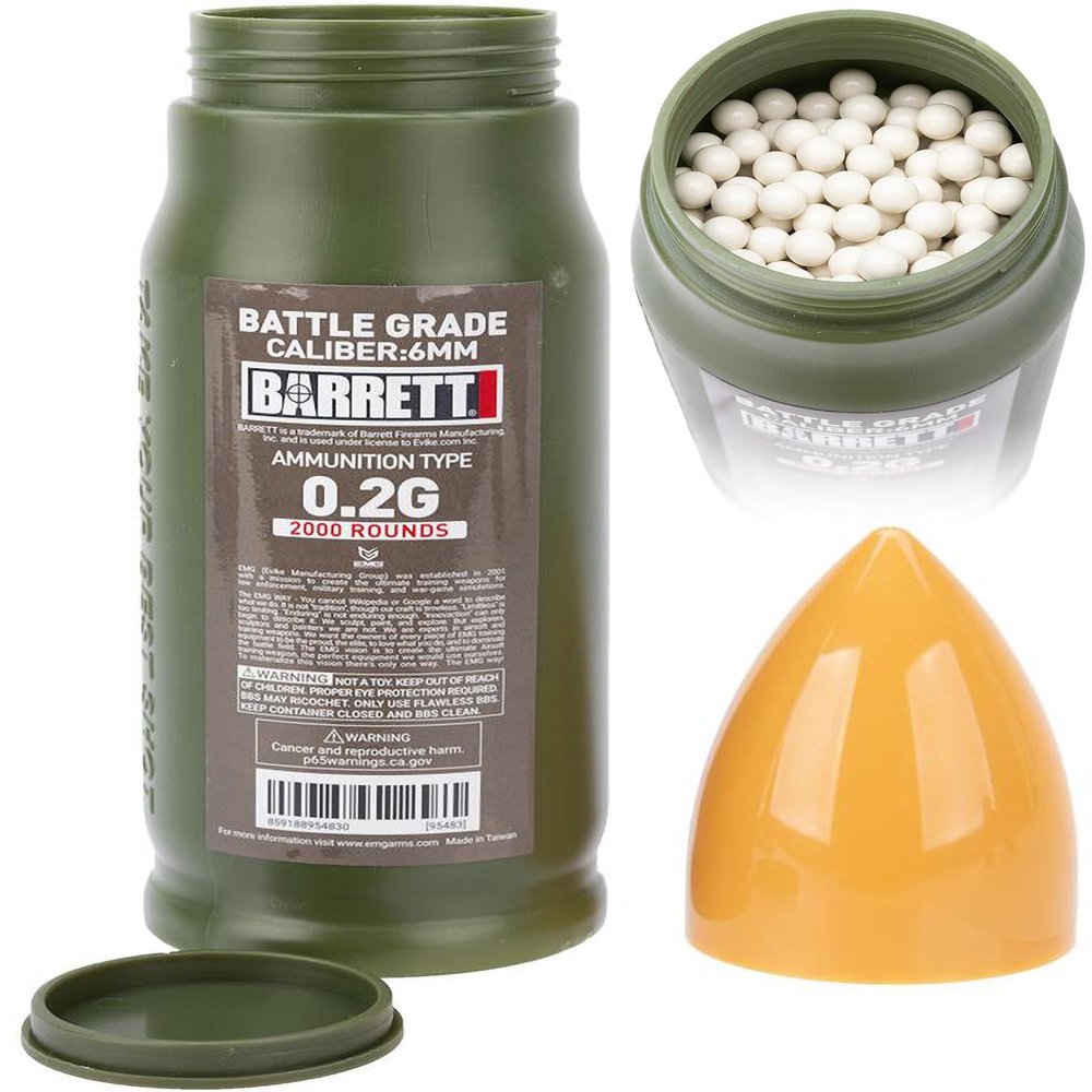 Evike Airsoft - EMG Barrett Licensed Battle Grade 6mm Airsoft BBS (Type: 0.23g / 5000rd)