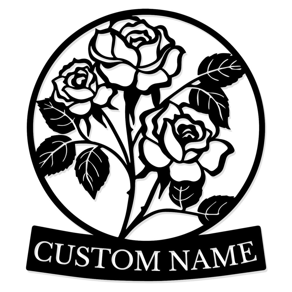 Gift for Mom,Custom flower metal signs,Personalized Metal Garden Sign,Custom Flower Garden Entry Metal Sign,Front Door Wreath Hanger,Home Decoration,Flowers That Never Fade,Tulips,Lilies, Roses (Style-3)