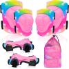Knee Pads for Kids Adjustable Protective Gear Set with Mesh Bag Knee Pads and Elbow Pads Wrist Guard for Girls Kids Roller Skates Cycling Skateboard Scooter, 3-8 Years view 1