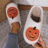 Yotselid Fuzzy Slides Halloween Cotton Slippers for Man Woman Pumpkin Slippers Spooky Gifts Ghostface Slippers Ghost Shoes Anti-Skid Sole(NanGua/WH-man-40/41) view 2