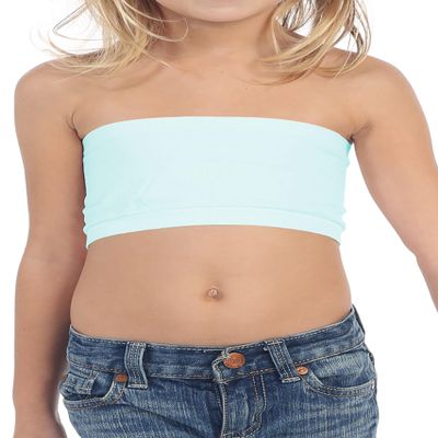Kurve Girls Bandeau Tube Bra - Strapless Bandeau Bra,UV Protective Fabric UPF50+, Baby Blue, Age (4-8)