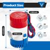 Non-automatic 0.98 Inch Bilge Pump kit for Boats,12V 1100GPH Bilge Pumps with 6 ft/1.8 meters Bilge Pump Hose, 2pcs Stainless Steel Clamps and Thru Hull Fitting, for Speedboats,Yachts view 2