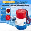 Non-automatic 0.98 Inch Bilge Pump kit for Boats,12V 1100GPH Bilge Pumps with 6 ft/1.8 meters Bilge Pump Hose, 2pcs Stainless Steel Clamps and Thru Hull Fitting, for Speedboats,Yachts view 4