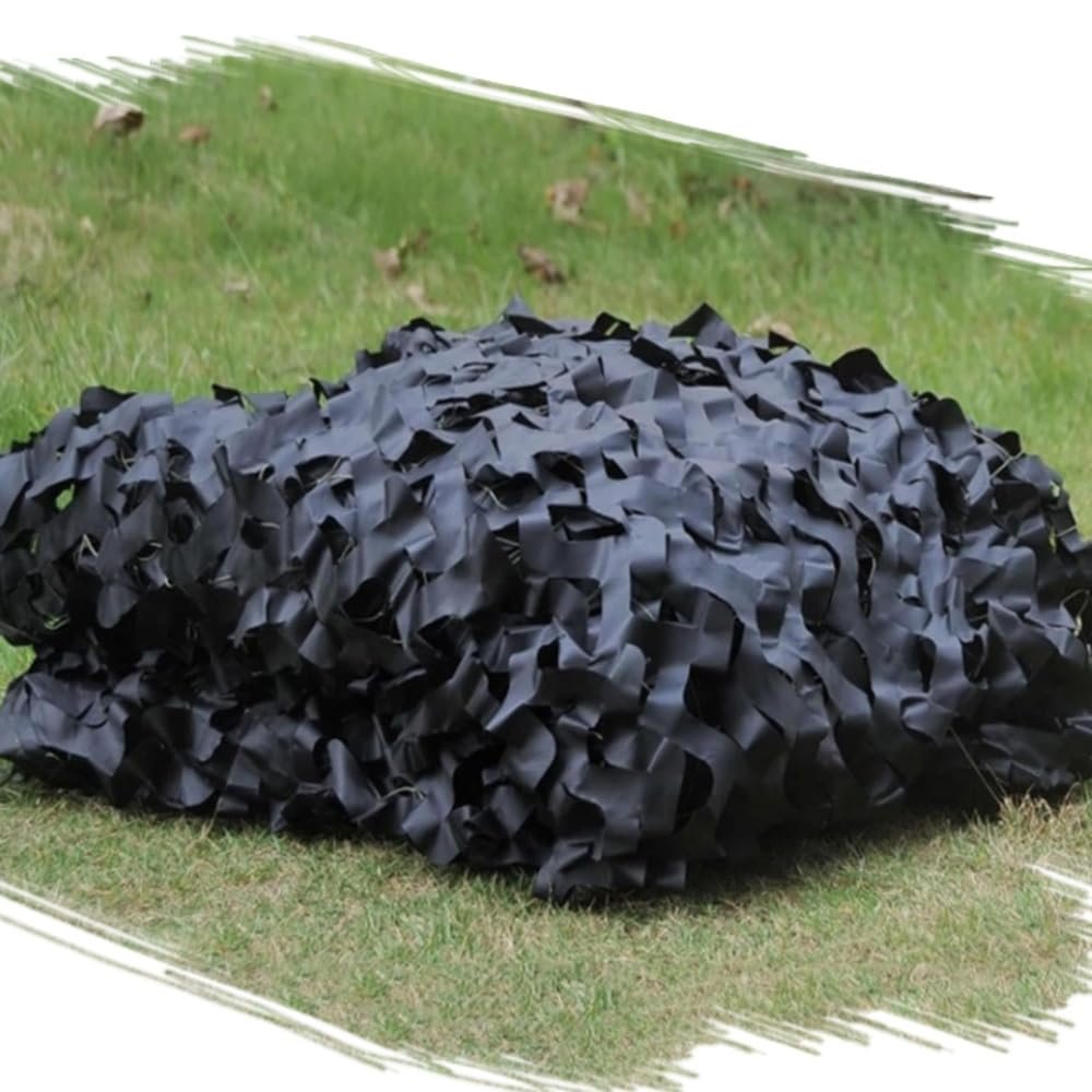 NILZA Black Camouflage Shade Net Camo Netting, 1020ft 2020ft Camouflage Netting, Camo Net Oxford Cloth Shade Net Camping Hunting Party Decoration Car Cover(2mX3/(6.6x9.8ft))