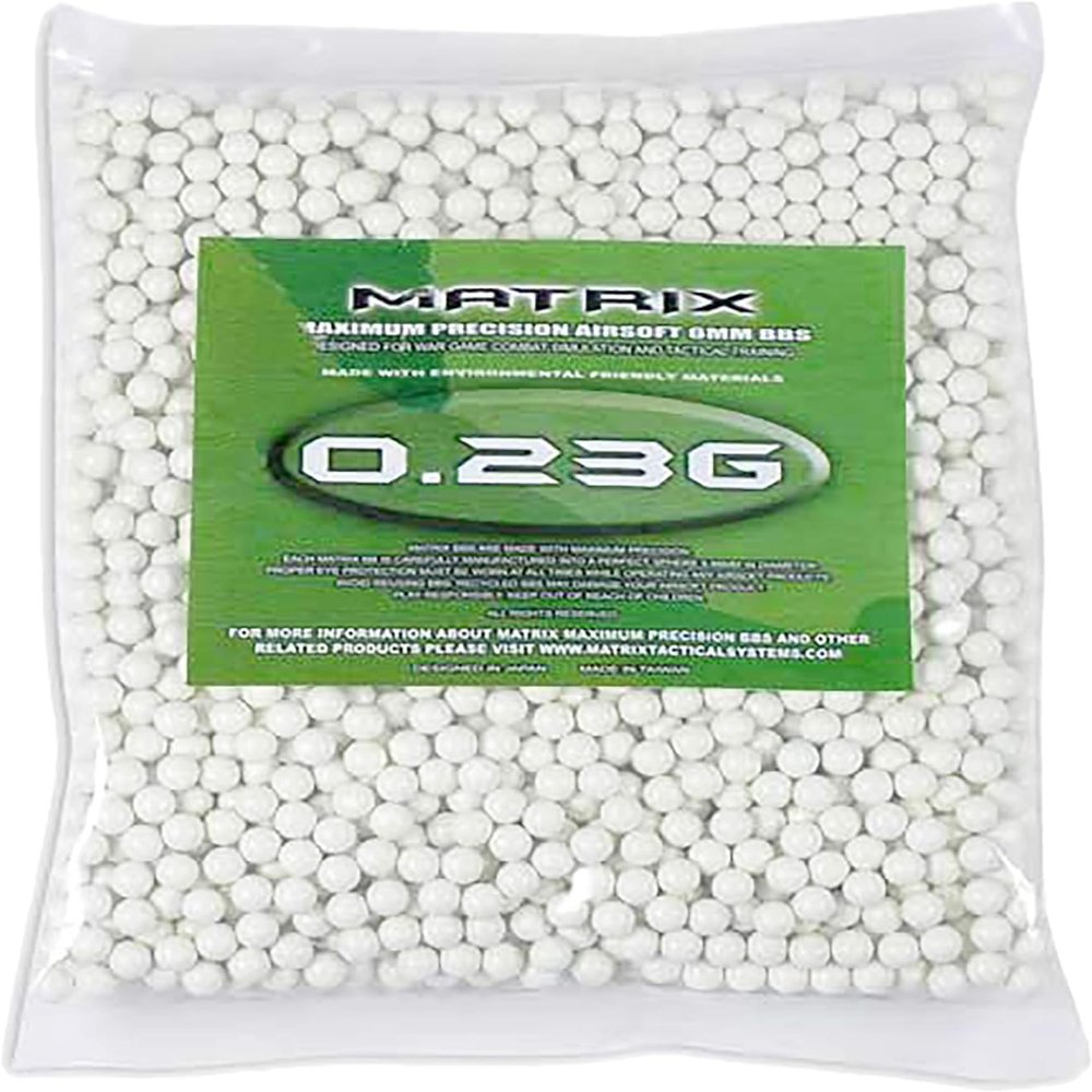 Evike Airsoft - Matrix Match Grade 6mm Airsoft BBS (Color: 0.23g / 2000 Rounds/White)