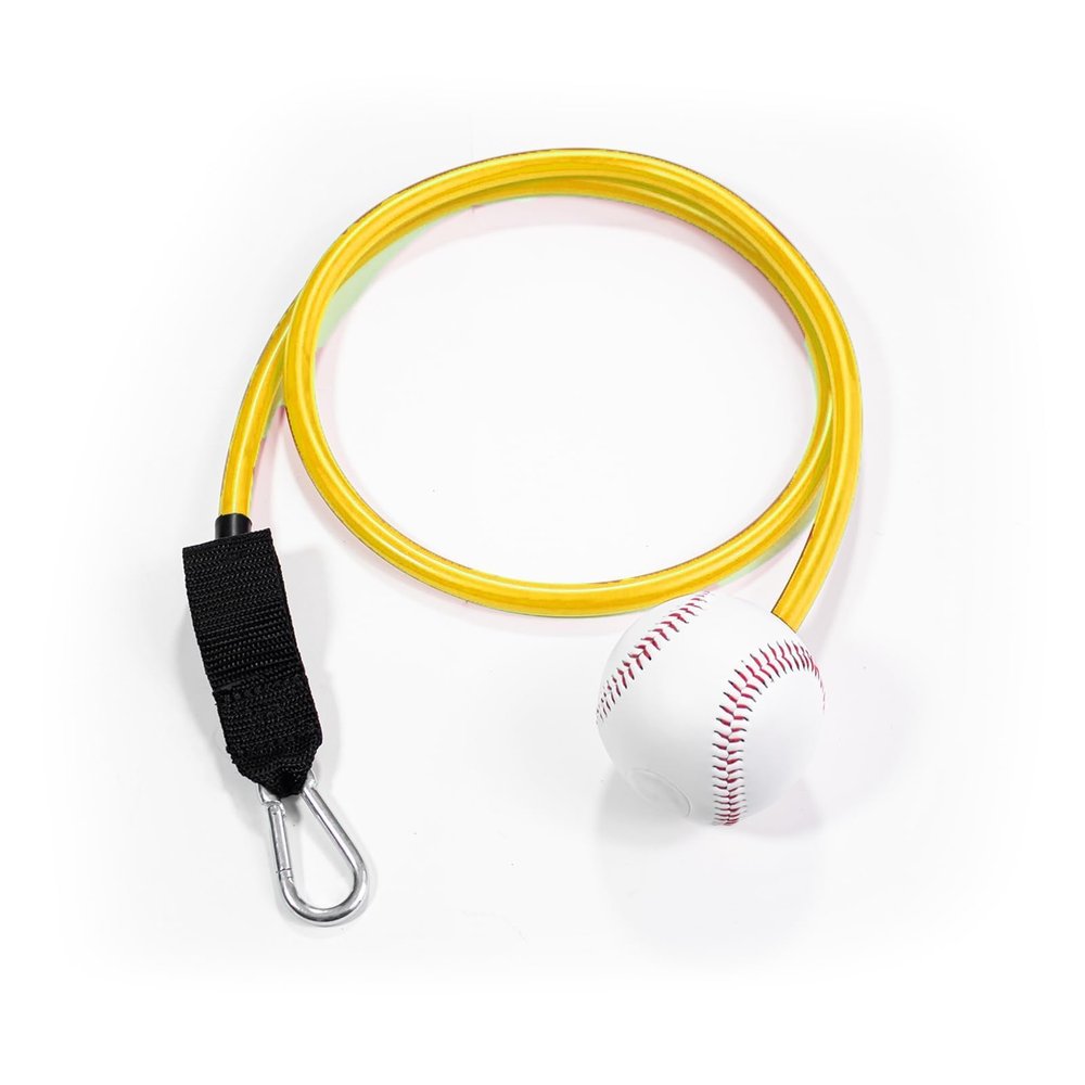 mocrel Bat Handle Resistance TrainerBaseball Softball Training AidBaseball Trainer, Baseball Connector, Fitness Elastic Rope, Latex Tension, Baseball Tension Rope (Yellow, 5 Pounds)