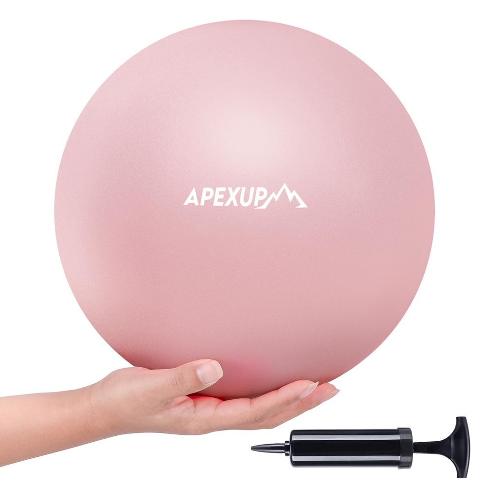 APEXUP 9 Inch Pilates Ball Small Exercise Ball for Yoga, Fitness, Balance, Core Workout, Physical Therapy (XXS (9") 23cm, Pink)