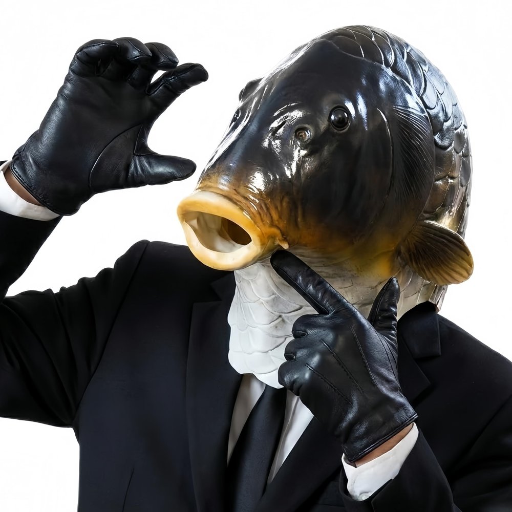 x-merry toy Realistic Animal Fish Mask -Halloween Costumes & Funny Full Head Latex Masks Cosplay Helmet Fish Face Costume Dress Party Props