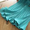 Baby and Little Girls Soft Cotton Flowy Wide Leg Ruffled Pants Solid Color loomers Summer Palazzo (Green, 6-7 Years) view 3