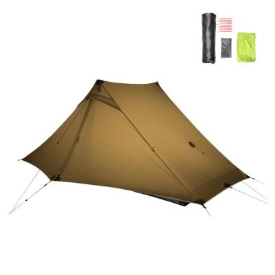 3FULGEAR Lanshan 2 Pro Tent 2 Person Ultralight Camping Tent, 3/4 Season Professional 20D Silnylon Rodless Tent for Camping, Climbing, Hiking (Khaki 2 Pro, 4 Season)
