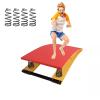 DRemdo 2/4/6/9 Springs Gymnastics Springboard for Home Springboard Vault Training,Heavy Duty Pro Curved Spring Board with Steel Spring & Jump Pad(4 Springs 19.7x31.5x7.9)
