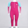 Hedmy Kids Swimsuit Full Body Sunsuits Youth Girl's One Piece Water Sportswear Long Sleeve Rush Guard Swimwear Hot Pink 9-10 Years view 3