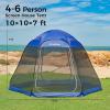 KingCamp Pop Up Screen Tent, Camping Tent for 4-6 Person 10' x 10' Portable Screen House Room with Detachable Sunshade for Camping, Garden & Backyard view 2