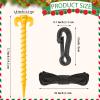 AUGSUN 27 Pieces Plastic Inflatable Stakes Set, Include Tent Stakes, Tethers Ropes and Hooks Heavy Duty Garden Yard Stakes for Halloween Christmas Outdoor Decorations (Yellow) view 2