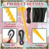 AUGSUN 27 Pieces Plastic Inflatable Stakes Set, Include Tent Stakes, Tethers Ropes and Hooks Heavy Duty Garden Yard Stakes for Halloween Christmas Outdoor Decorations (Yellow) view 3