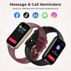 TIFOZEN Fitness Tracker with 24/7 Heart Rate, Blood Oxygen, Sleep Monitor, 3ATM Waterproof Fitness Watch/Smart Watch/Activity Tracker, Pedometer/Step Counter, Calorie Tracker for Women, Wine Red view 4