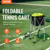 VEVOR Foldable Tennis Ball Hopper, Holds 180 Tennis Balls, Lightweight Aluminum Alloy Tennis Ball Basket Cart with Wheels, Removable Bag,Carry Bag, Portable Sports Teaching Cart for Tennis Player view 2