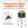 VEVOR Foldable Tennis Ball Hopper, Holds 180 Tennis Balls, Lightweight Aluminum Alloy Tennis Ball Basket Cart with Wheels, Removable Bag,Carry Bag, Portable Sports Teaching Cart for Tennis Player view 4