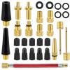 30pcs Bicycle Valve Adapter Set, Brass Tire Inflator Adapter Bike Tire Valve Adapter Inflation Devices and Accessories for Standard Pump or Air Compressor for Presta Schrader view 1