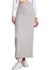 Allegra K Knit Long Pencil Skirts for Women's Bodycon Ribbed Sweater Maxi Skirt with Slit Medium Grey