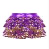 CHICTRY Girls 3-Layers Ruffle Tiered Sequin Skirt Hip Hop Performance Mini Skorts Dancewear Purple 10 Years view 1
