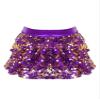 CHICTRY Girls 3-Layers Ruffle Tiered Sequin Skirt Hip Hop Performance Mini Skorts Dancewear Purple 10 Years view 2