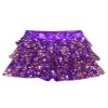 CHICTRY Girls 3-Layers Ruffle Tiered Sequin Skirt Hip Hop Performance Mini Skorts Dancewear Purple 10 Years view 3