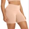 ODODOS Buttery Soft Lounge Yoga Shorts for Women 6" Inseam High Waist Non See Through Biker Shorts, Peach, Large view 1