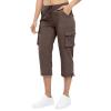 Cargo Capris for Women Summer Casual Drawstring Capris Pants with Pockets Plus Size Quick Dry Hiking Pants Baggy Capri Cargo Pants Elastic Waist Cropped Pants Outdoor Travel Pants for Camping Golf view 3
