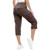 Cargo Capris for Women Summer Casual Drawstring Capris Pants with Pockets Plus Size Quick Dry Hiking Pants Baggy Capri Cargo Pants Elastic Waist Cropped Pants Outdoor Travel Pants for Camping Golf view 4