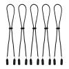 PEUTIER 5pcs Adjustable Black Hat Strap Clips, Elastic Chin Cord, Windproof, Anti-Lost, Fishing, Boating, Golf, Outdoor view 1