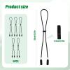 PEUTIER 5pcs Adjustable Black Hat Strap Clips, Elastic Chin Cord, Windproof, Anti-Lost, Fishing, Boating, Golf, Outdoor view 2
