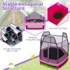 Giantex 7 Ft Trampoline for Kids, Max Load 220 Lbs, Heavy Duty Steel Frame Small Mini Toddler Trampoline, Great Gifts for Boys Girls, Outdoor Indoor Kids Trampolines with Net, for Age 3-8 view 4